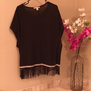 Black Miami shirt with fringe